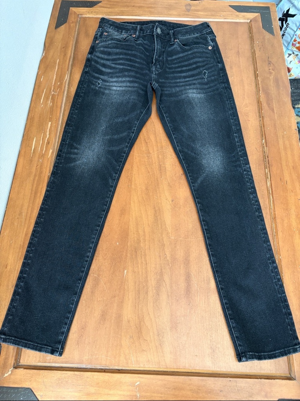 American Eagle Airflex 360 Men's Black Washed Slim Jeans Size 30x32
